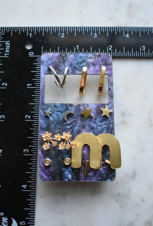 Earring Travel Card Organizer: 1 / Cutout 6 rows