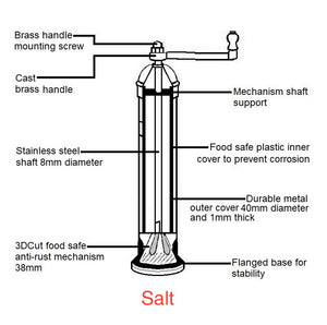 The original 'Copper Mill' - 8" salt grinder